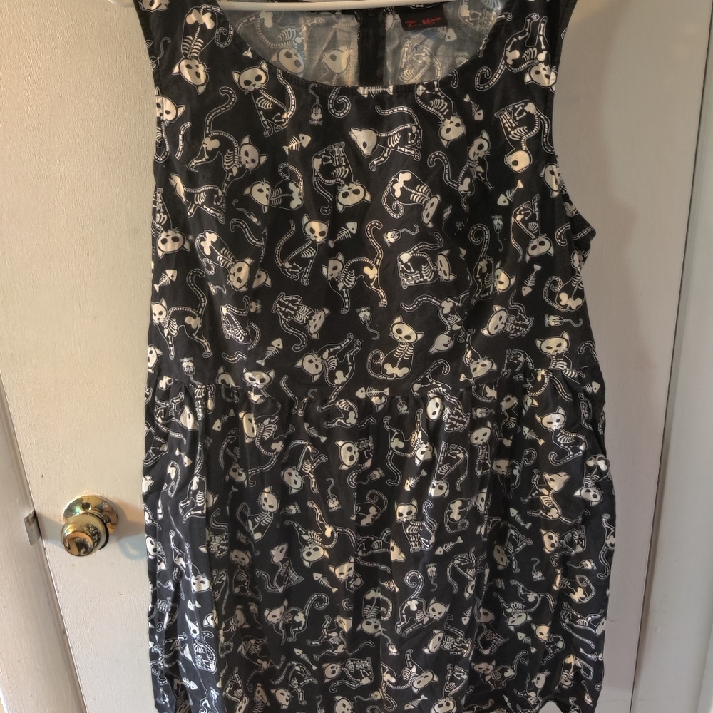 Skull cat a line dress